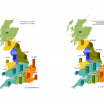 Map showing regional distribution of smart meter installations in GB for October 2022 and cumulatively