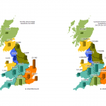 Map showing GB regions with smart meter installations in July 2023 and cumulatively