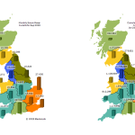 Map showing GB regions with smart meter installations in September 2023 and cumulatively